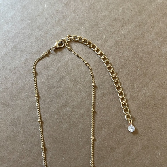 Gold Rhinestone Butterfly Wing Necklace - Picture 2 of 3